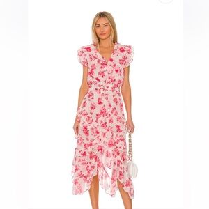MISA Los Angeles Dakota Ruffle Dress in Watermelon Blossom
